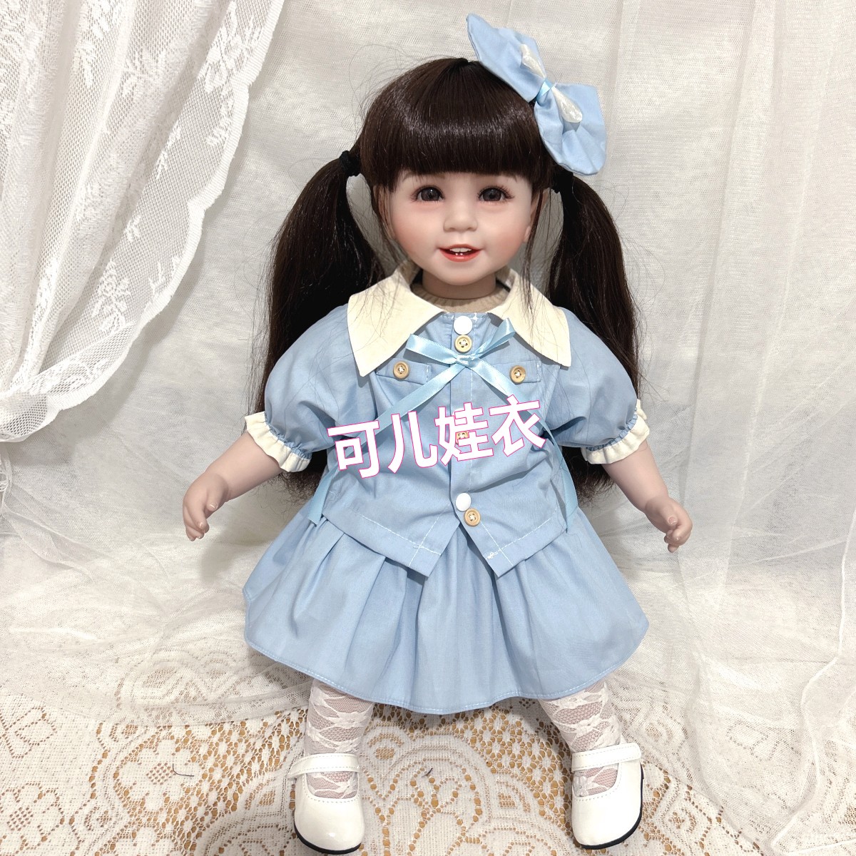50-55cm重生娃娃衣服女孩JK套装女娃制服衬衣裙子两件套夏季新款图片