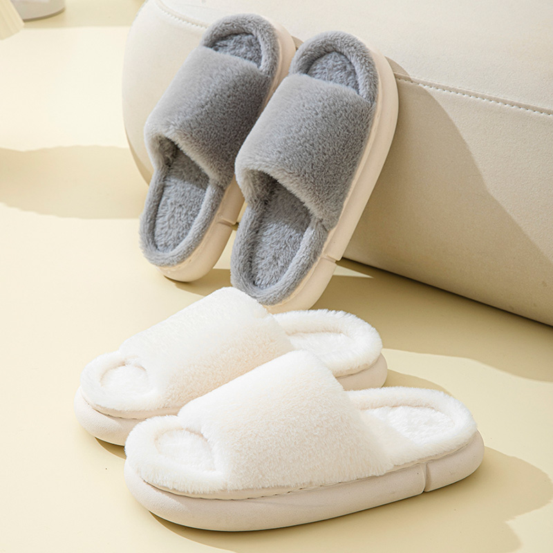 室内网红踩屎感棉拖鞋防滑厚底