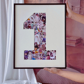 1周岁宝宝diy相框照片相册儿童成长记录纪念数字定制生日礼物布置