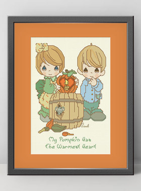 DMC绣线小小鱼十字绣套件H230水滴娃娃丰收了可爱情侣精准印花