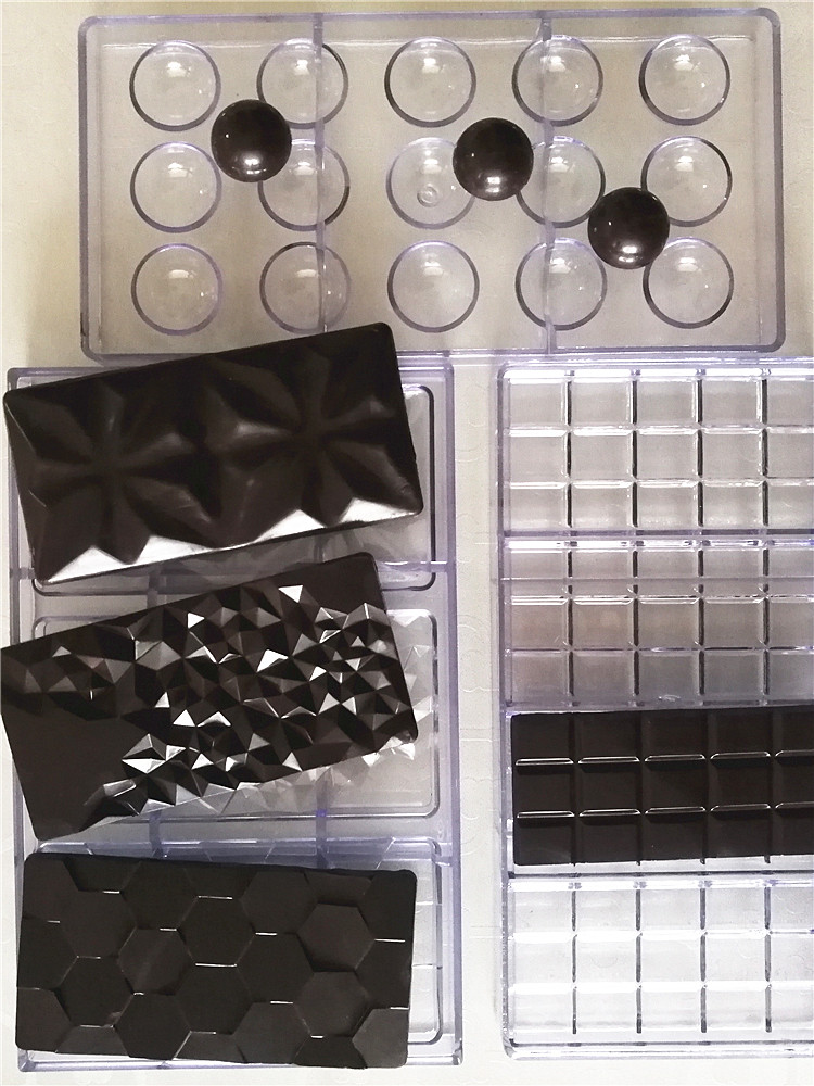 High-quality food-grade hard plastic PC chocolate mold acrylic DIY rectangular block PVC chocolate model