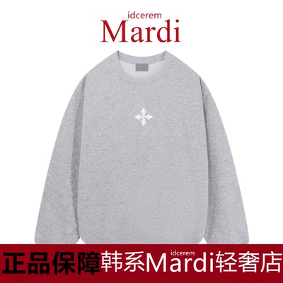 idcerem Mardi十字架圆领薄款印花卫衣女早秋新款套头小版型上衣