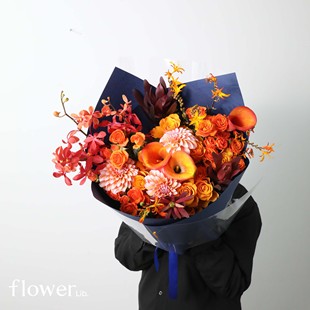 植物图书馆杭州同城秋色系花束送女友生日新年花束 庆典