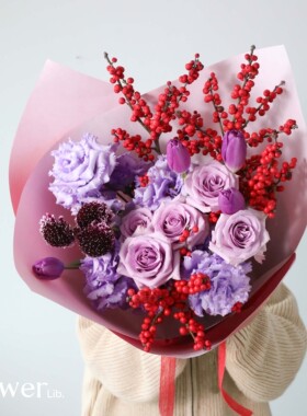 [紫色曼哈顿]植物图书馆杭州同城紫色系年宵花鲜花送女友朋友礼物