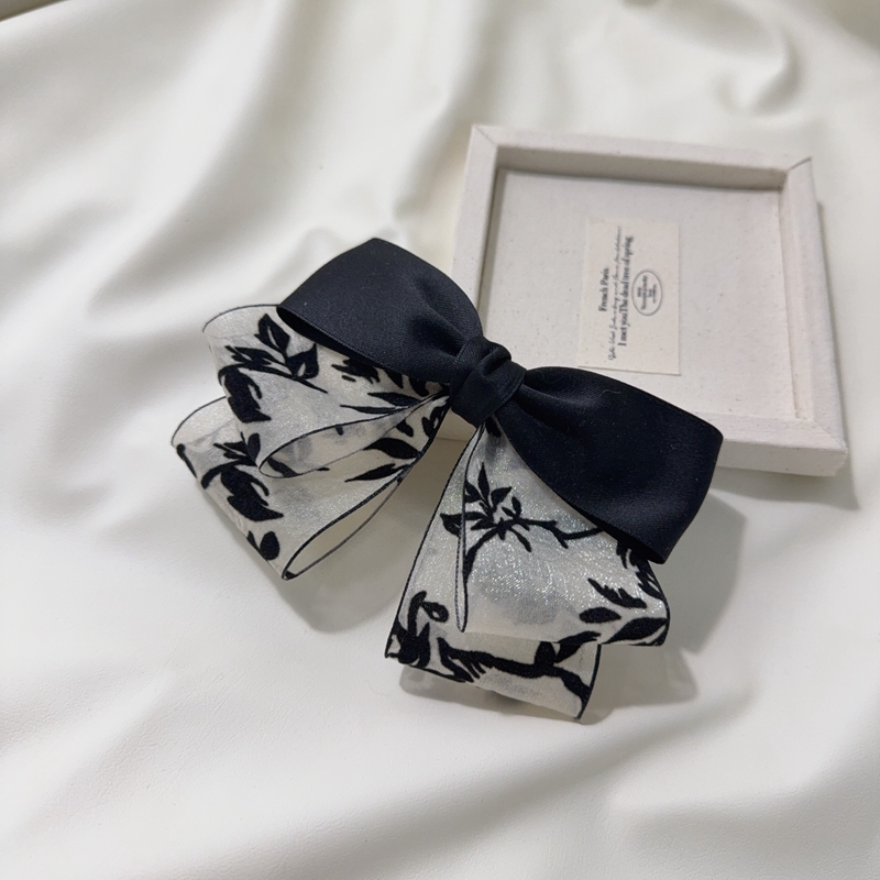 百搭通勤发夹蝴蝶结头饰可装发网