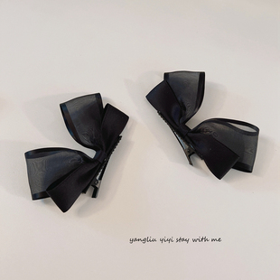 一对边夹侧边夹蝴蝶结发夹少女双马尾刘海夹网红头饰顶夹发卡头花