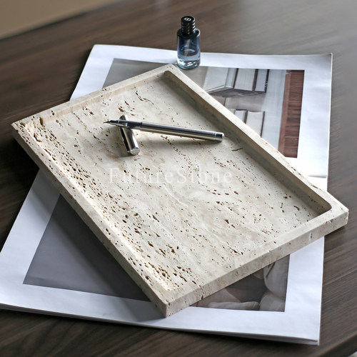 洞石托盘侘寂风装饰盘