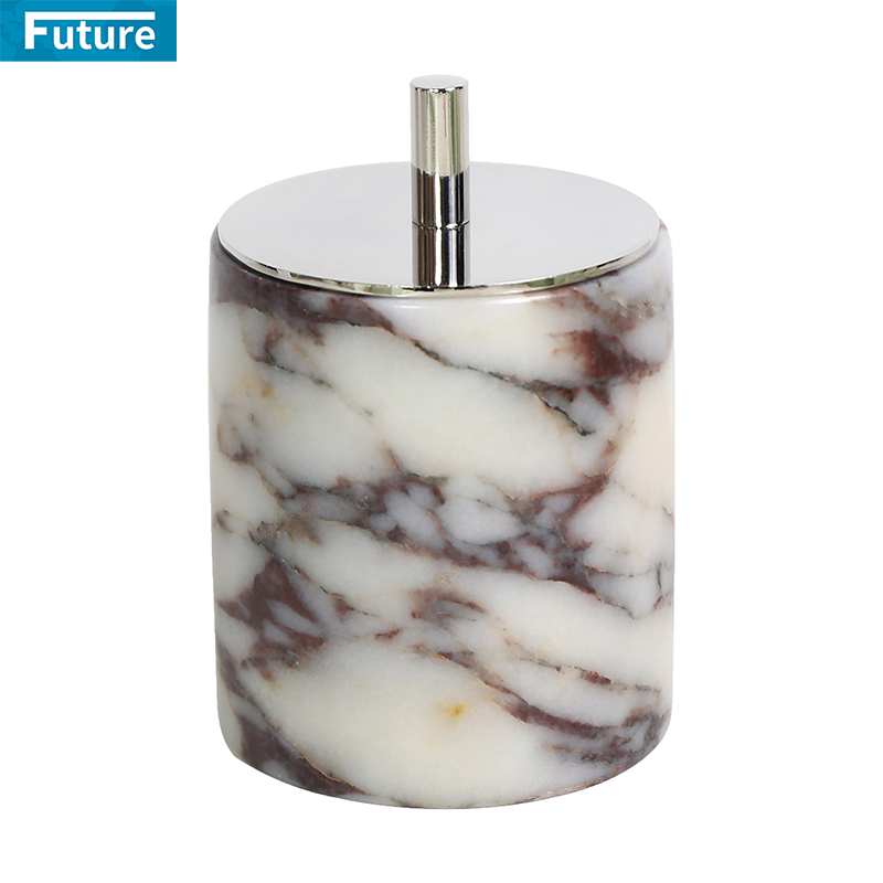 轻奢宝格丽大理石棉签盒样板间家居洗手液收纳盒棉签罐高档分装瓶