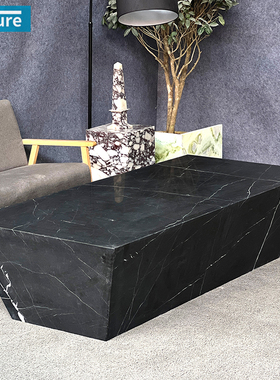 天然大理石黑白根长方形桌子黑色长方形茶几桌别墅大理石桌吧台桌
