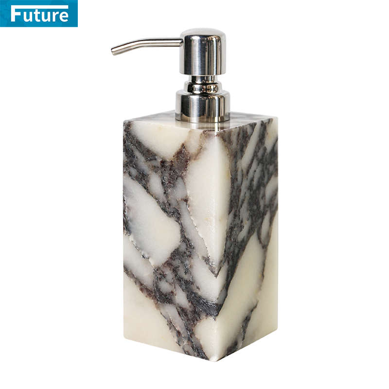 轻奢天然大理石乳液瓶洗手液瓶按压分装样板间高级感卫浴托盘酒店