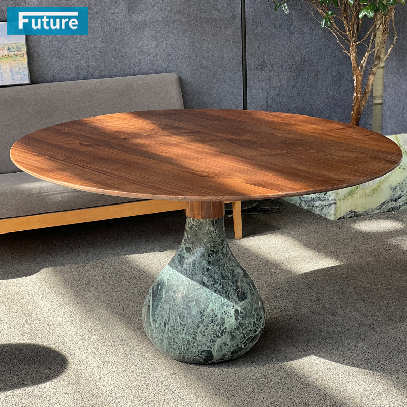 天然大理石普拉达绿餐桌意式极简家用餐桌北欧风客厅餐厅家具吧台