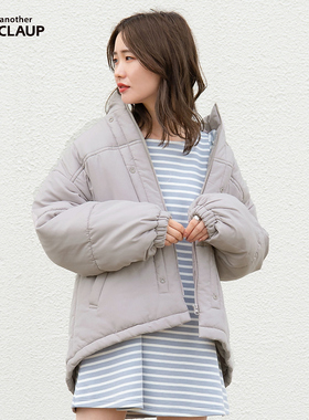 Nice Claup日系可爱拼色正反两穿休闲厚外套棉服1240110C