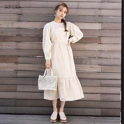 中长款牛仔日系背带裙