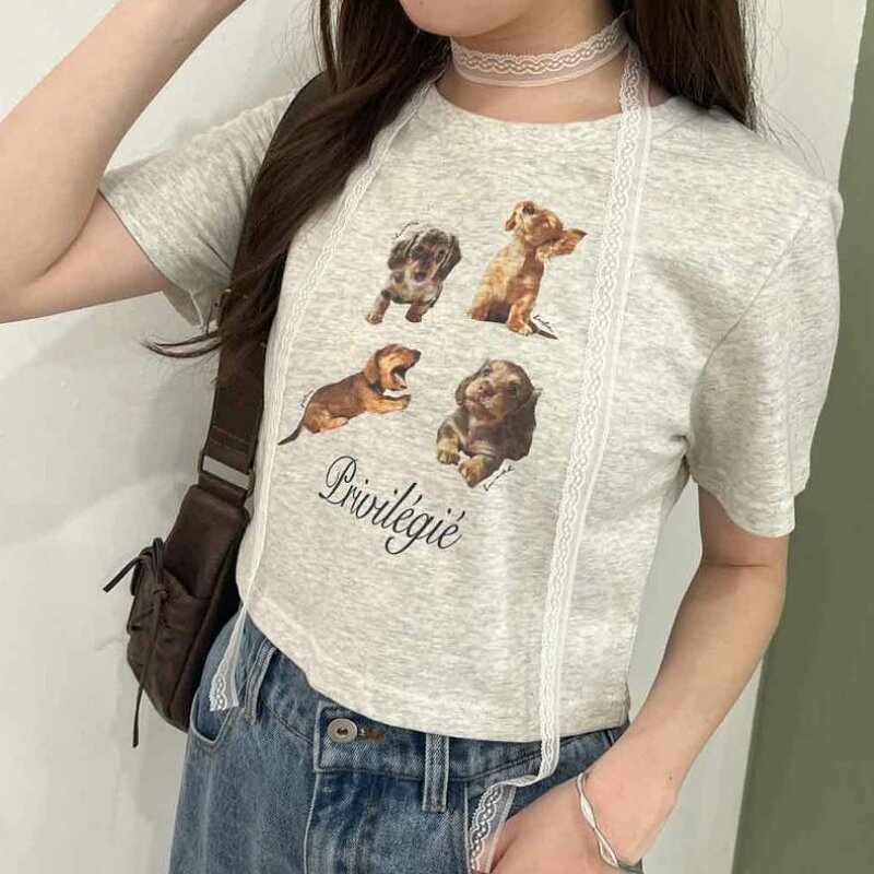 夏季新品日系甜美可爱风什锦印花T恤0141060490