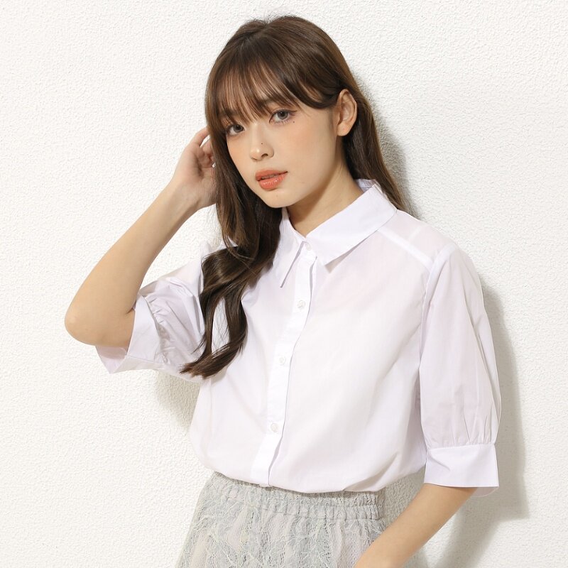 短袖衬衫白色甜美日系