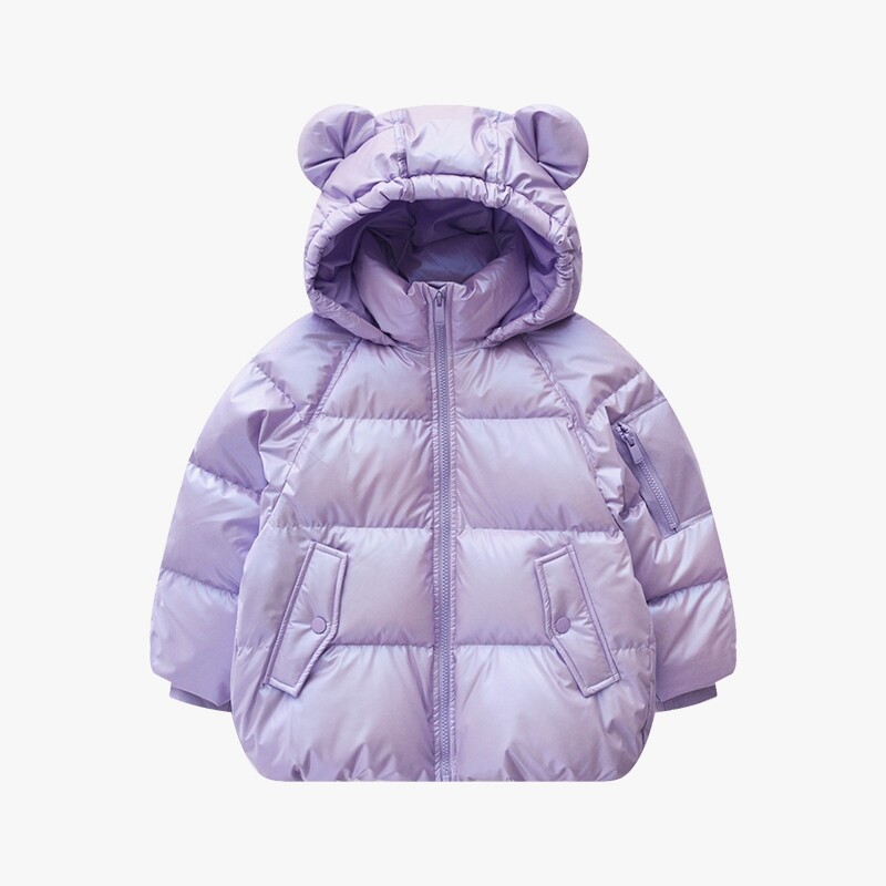 巴拉漫画bala儿童羽绒服女亮面可爱面包服防水免洗202421107003