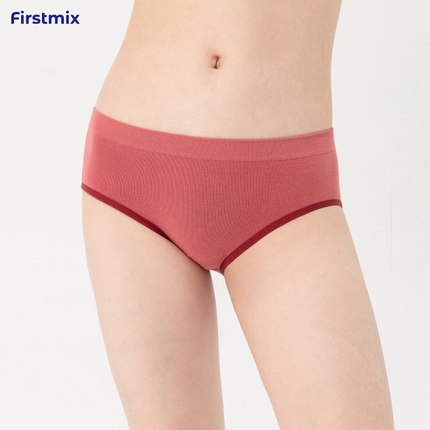 FIRSTMIX3条68元红色无缝短裤低腰舒适三角裤女士纯棉档部内裤