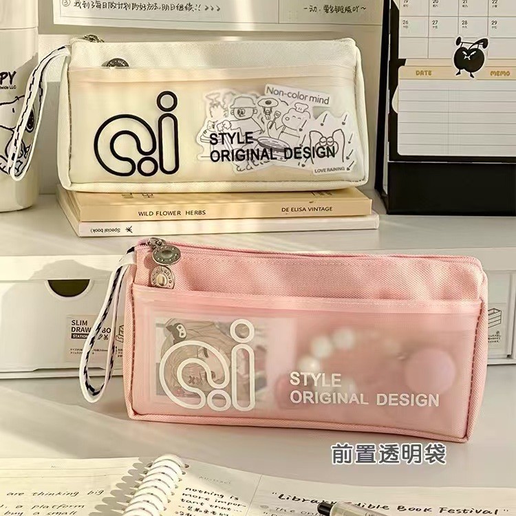 小学生笔袋定制logo双层大容量文具袋ins高颜值铅笔袋宣传小礼品
