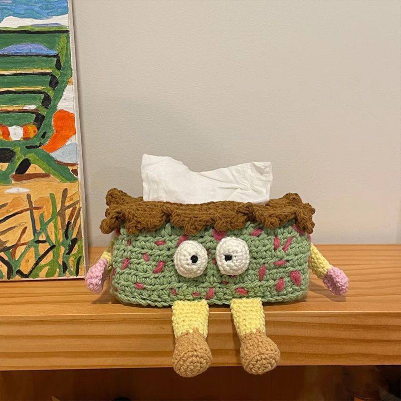 手工自制创意纸巾盒编织diy材料包毛线钩针大眼仔怪兽抽纸袋摆件,服饰配件/皮带/帽子/围巾,DIY编织材料包,淘宝优惠券,粉丝福利购,淘宝优惠卷