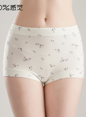 100%感觉女士内裤时尚大码舒适亲肤透气高腰碎花三角内裤80589K