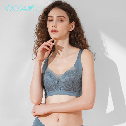 百分百感觉C杯内衣薄款收副乳聚拢调整记忆钢圈全罩杯文胸1624