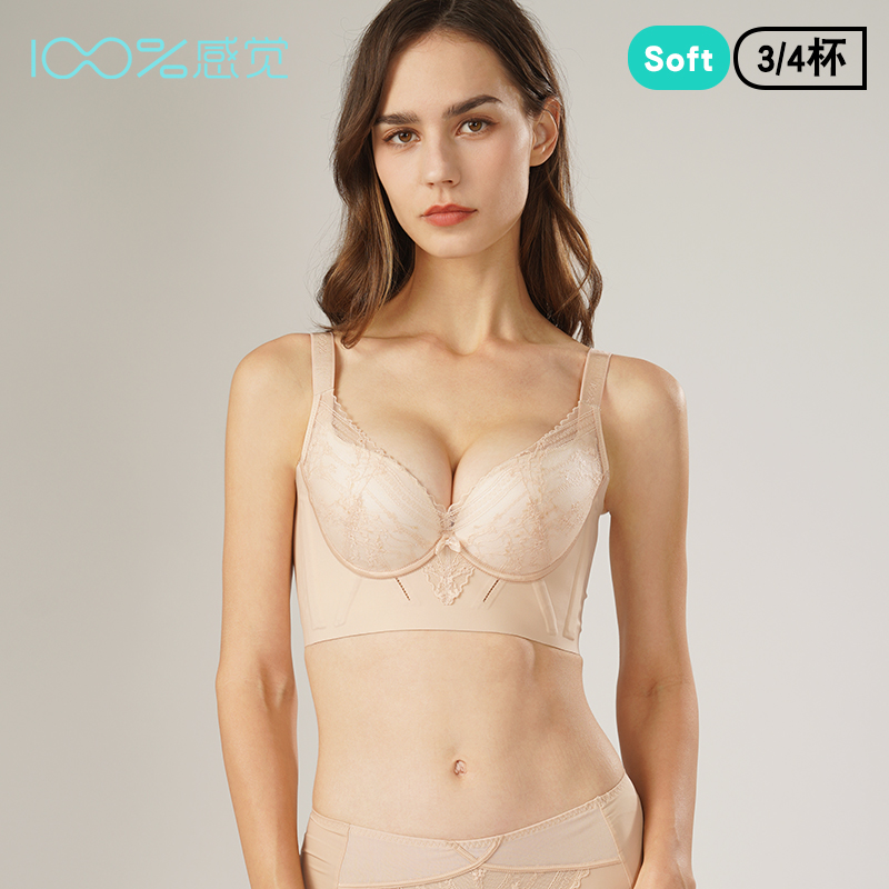 100%感觉B杯记忆软钢圈中厚聚拢调整型四排五扣内衣文胸6050