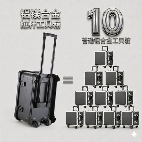镁铝合金专业级拉杆工具箱