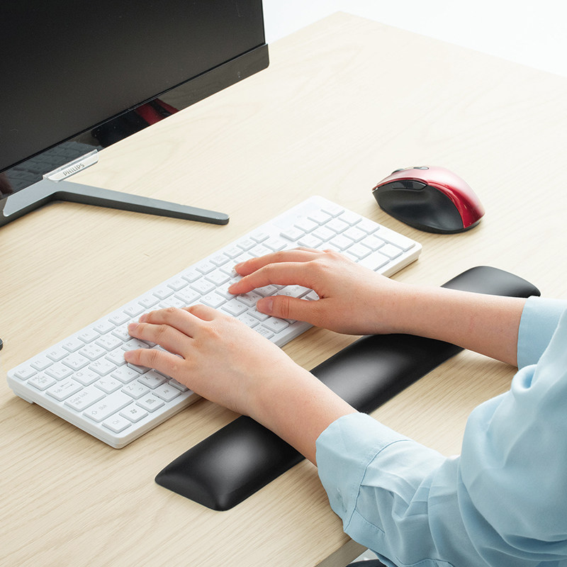 sanwa键盘托护腕鼠标垫腕托手枕硅胶手腕托防鼠标手手托打字支撑