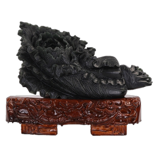 泰山玉白菜摆件真玉原石招财聚福百财如意客厅店铺装饰品乔迁礼物