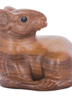 绿檀木十二生肖摆件全套车内饰品