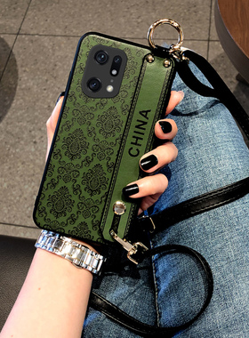 Aimakoppo Findx9pro手机壳Findx7Ultra保护套Findx6外壳fx3腕带款findx5斜挎挂绳fx2皮质感8S+绿国潮中国风