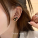 黑玛瑙凯旋门纯银耳钉女2026新款 爆款 独特耳环耳饰小众设计高级感