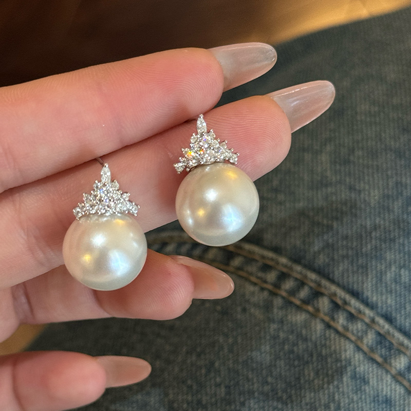 设计感小众珍珠钻耳钉