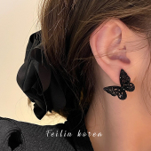 蝴蝶耳饰夸张高级轻奢独特漂亮女耳钉耳环2026新款 气质度假风 爆款