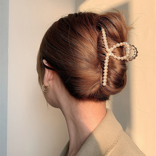 珍珠抓夹后脑勺鲨鱼夹发量多发卡