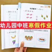 2026新幼小衔接幼儿园中班寒假作业学前班数学语言寒假练习册每日一练幼儿园教材全套早教书小班中班学前思维训练入学准备大练习题
