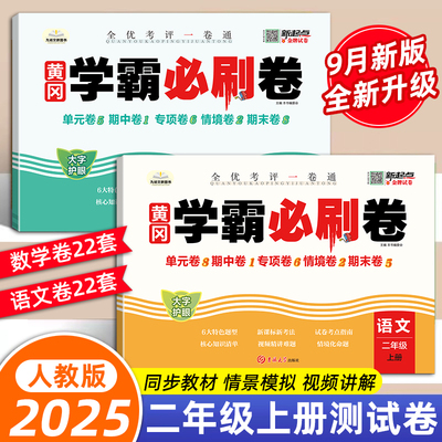 二年级下册试卷测试卷语数全套