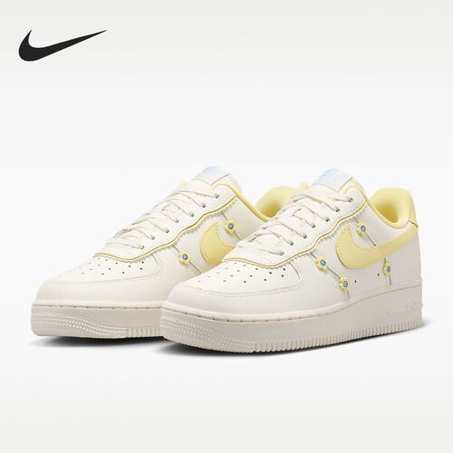 耐克女鞋Air Force 1'07空军一号奶油黄小雏菊运动板鞋IW2348-170