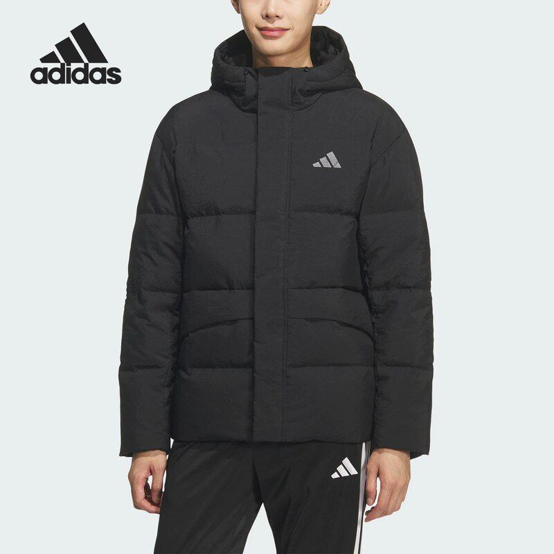 Adidas阿迪达斯男女情侣羽绒服冬新款保暖防风连帽夹克外套KQ5519