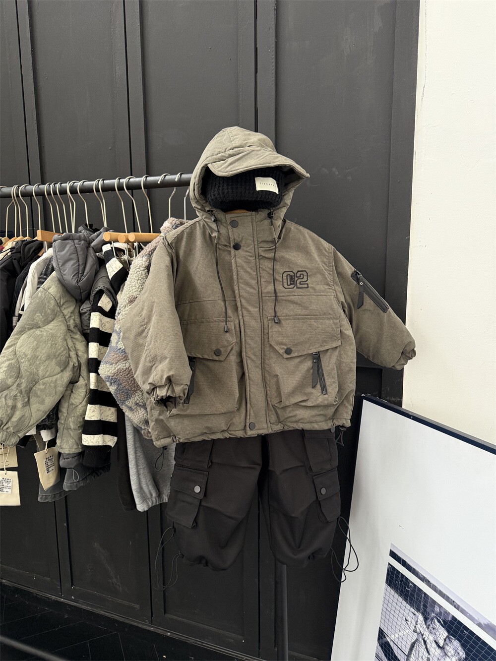 男童夹棉外套2024新款儿童秋冬加厚上衣宝宝个性时尚冬季带帽衣服