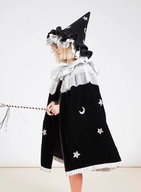 万圣节装服装扮魔法小女巫师斗篷巫女帽Copy套装女童冬季披风演出