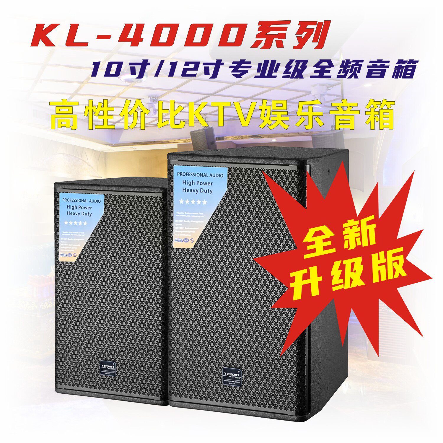 天韵高性价比大功率10寸12寸定制喇叭卡拉OK专用演出酒吧舞蹈音箱