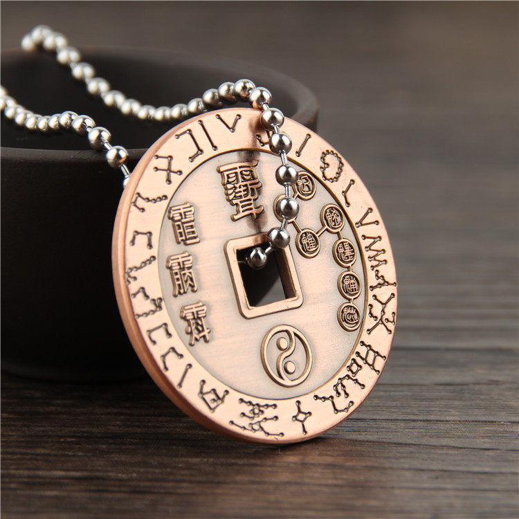道家纯铜复古北斗七星五雷吊坠挂件太上老君项链男女士饰品保平安