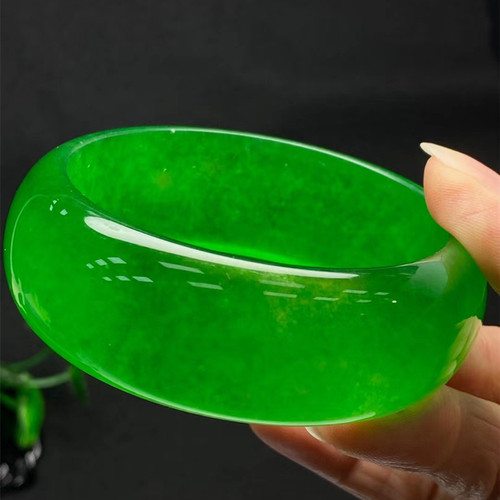 高冰种帝王绿翡翠加宽手镯