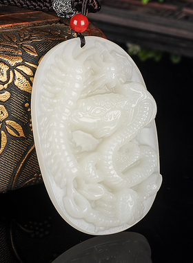 天然和田玉籽料五毒手把件