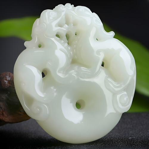 和田玉貔貅平安扣吊坠