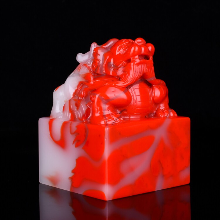篆刻印章新疆和田玉鸡血玉书法字画姓名藏书闲章貔貅印章玉玺玉器