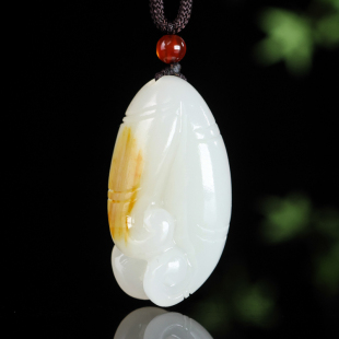 天然新疆和田玉籽料佛手吊坠男女款 福寿如意项链挂件玉坠精雕