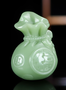 和田玉籽料福袋手把件