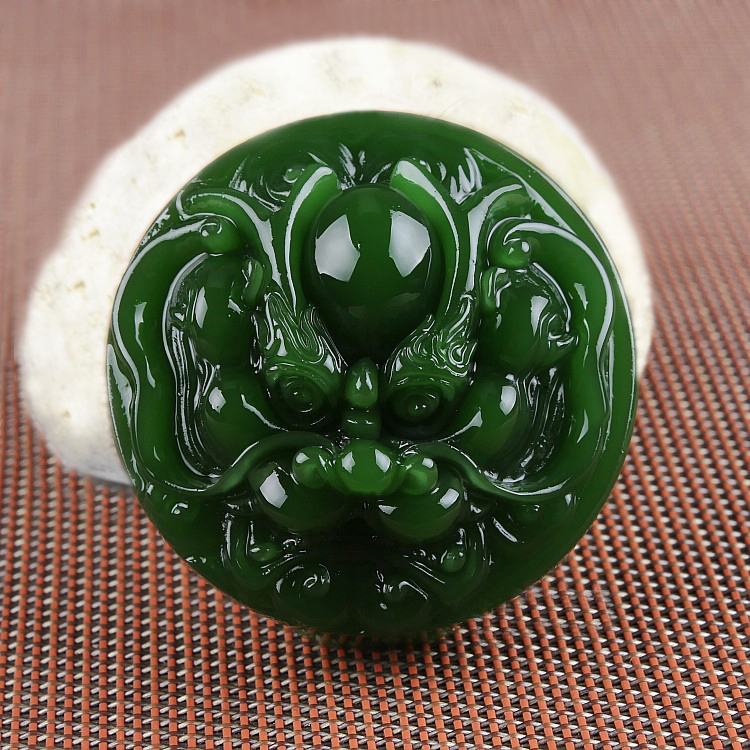 新疆和田玉碧玉龙头皮带扣 男款霸气护身龙腰扣 新坑玉石